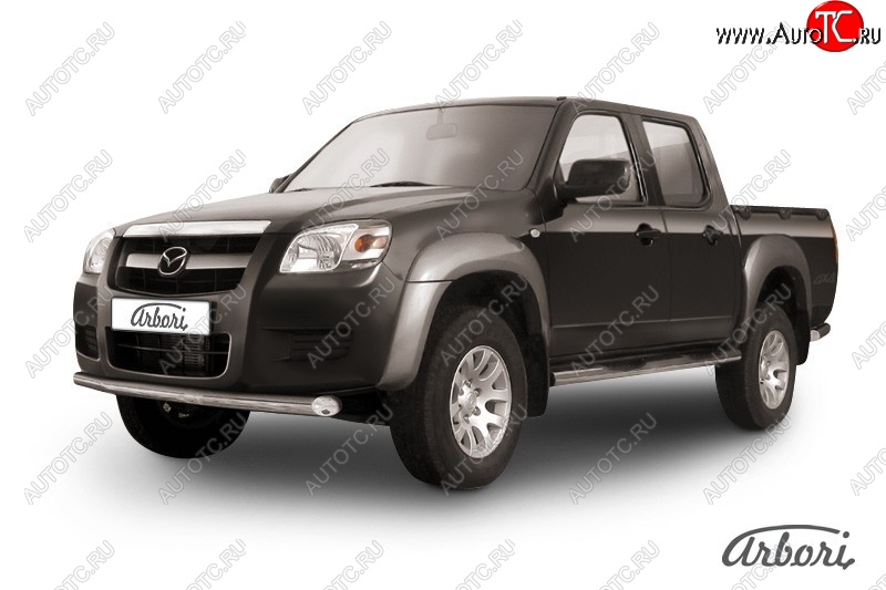 13 319 р. Защита переднего бампера Arbori (нержавейка, 1 труба d76 mm). Mazda BT-50 (2006-2011)  с доставкой в г. Керчь