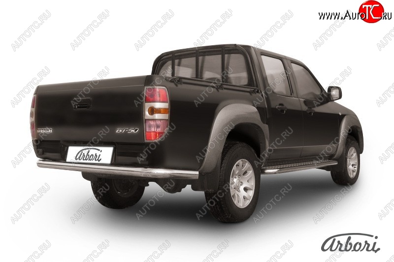 13 319 р. Защита заднего бампера Arbori (нержавейка, 1 труба d76 mm). Mazda BT-50 (2006-2011)  с доставкой в г. Керчь