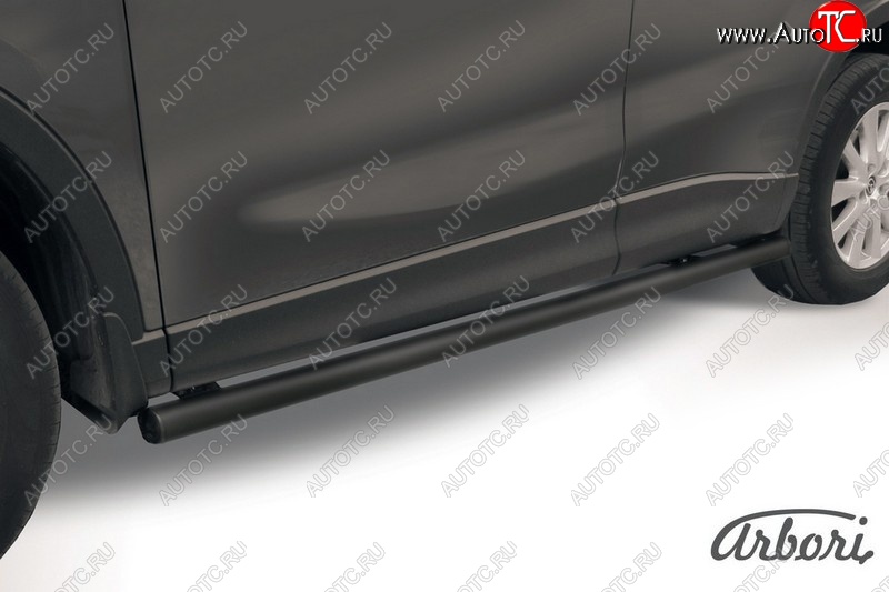 6 839 р. Защита штатных порогов Arbori (черная, d57 mm). Mazda CX-5 KE рестайлинг (2015-2017)  с доставкой в г. Керчь