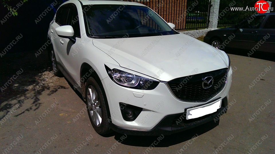 1 299 р. Реснички на фары Tuning-Sport v1 (широкие)  Mazda CX-5  KE (2011-2017) дорестайлинг, рестайлинг (Неокрашенные)  с доставкой в г. Керчь