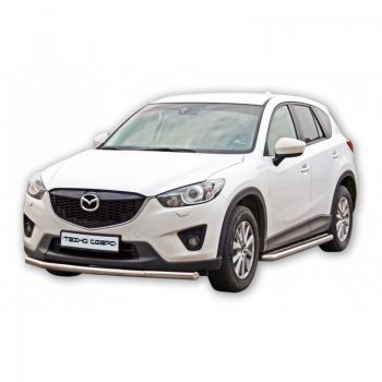 Защита переднего бампера ТехноСфера (Техно Сфера) (нержавейка, d51 mm) Mazda CX-5  KE (2011-2017) дорестайлинг, рестайлинг