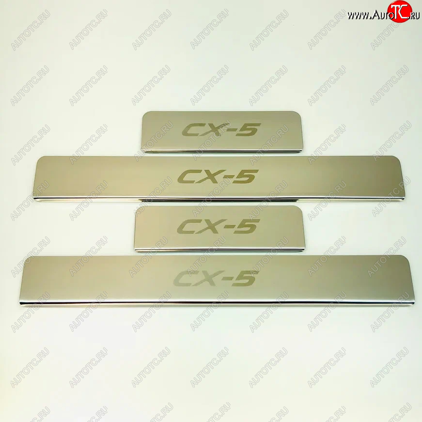 2 179 р. Накладки порожков салона INOX Mazda CX-5 KE рестайлинг (2015-2017) (Нержавеющая сталь)  с доставкой в г. Керчь