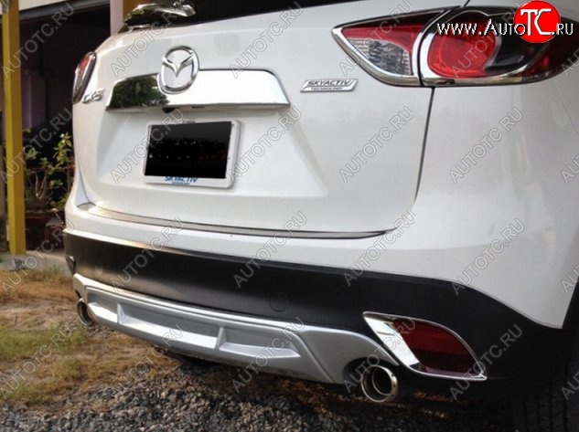 4 149 р. Накладка на задний бампер СТ v2 v2 Mazda CX-5 KE рестайлинг (2015-2017) (Неокрашенная)  с доставкой в г. Керчь