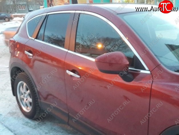2 849 р. Накладки на нижнюю часть окон дверей СТ Mazda CX-5 KE дорестайлинг (2011-2014) (Неокрашенные)  с доставкой в г. Керчь