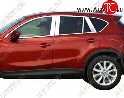 6 449 р. Накладки на верхнюю часть окон дверей СТ Mazda CX-5 KE дорестайлинг (2011-2014) (Неокрашенные)  с доставкой в г. Керчь