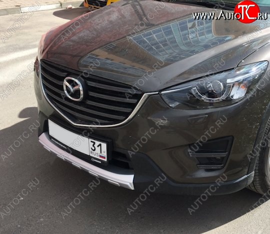 2 349 р. Накладка на передний бампер СТ v4 v4 Mazda CX-5 KE дорестайлинг (2011-2014) (Неокрашенная)  с доставкой в г. Керчь