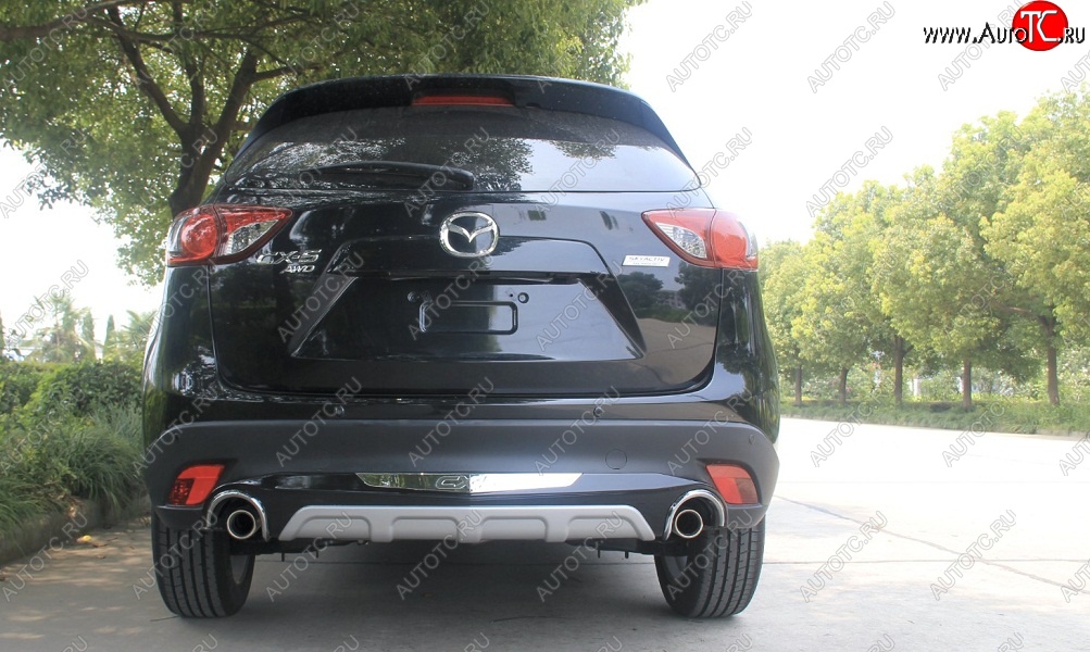 4 899 р. Диффузор на задний бампер SuvStyle Mazda CX-5 KE рестайлинг (2015-2017) (Неокрашенная)  с доставкой в г. Керчь