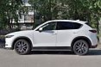 19 399 р. Пороги труба 120х60 овал с проступью . Russtal Mazda CX-5 KF (2016-2025)  с доставкой в г. Керчь. Увеличить фотографию 3