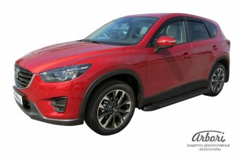 11 609 р. Порожки для ног Arbori Optima Black Mazda CX-5 KE рестайлинг (2015-2017)  с доставкой в г. Керчь. Увеличить фотографию 2
