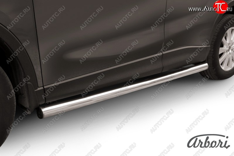 18 719 р. Защита штатных порогов Arbori (нержавейка, d76 mm). Mazda CX-5 KE рестайлинг (2015-2017)  с доставкой в г. Керчь
