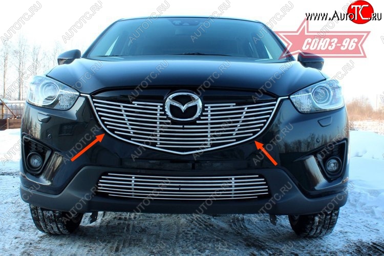 8 684 р. Декоративный элемент решетки радиатора Souz-96 (d10) Mazda CX-5 KE дорестайлинг (2011-2014)  с доставкой в г. Керчь
