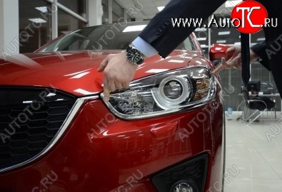 1 999 р. Реснички на фары CT Mazda CX-5 KE рестайлинг (2015-2017) (Неокрашенные)  с доставкой в г. Керчь