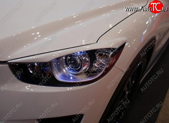 4 149 р. Реснички на фары DUCKS GARDEN Mazda CX-5 KE дорестайлинг (2011-2014) (Неокрашенные)  с доставкой в г. Керчь