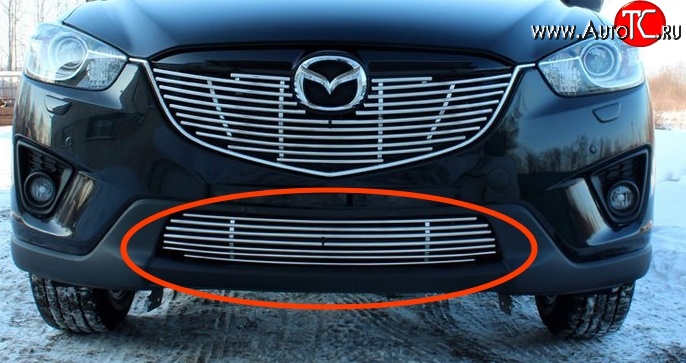 4 049 р. Декоративные элементы воздухозаборника Souz-96 Mazda CX-5 KE дорестайлинг (2011-2014) (Хром 10 мм)  с доставкой в г. Керчь