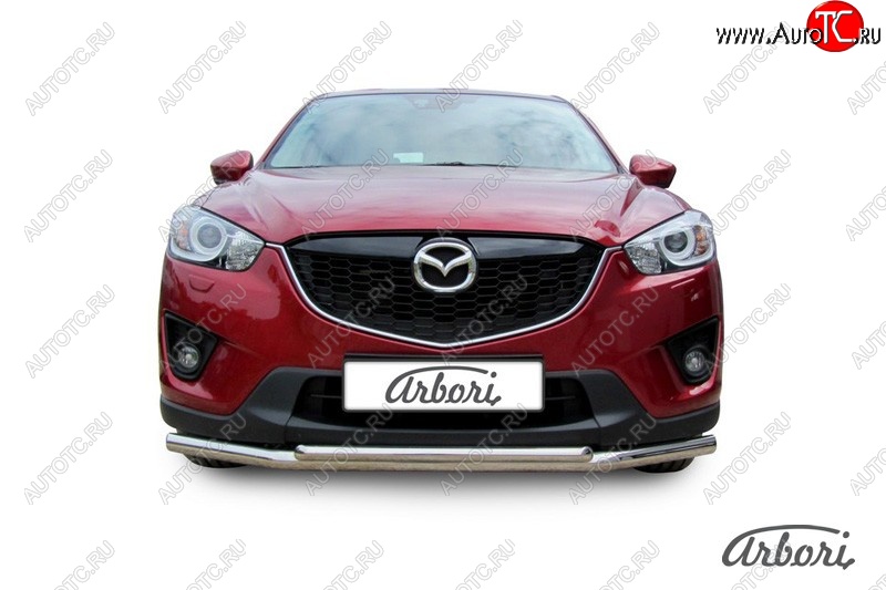 15 182 р. Защита переднего бампера Arbori (нержавейка, 2 трубы d57 и 42 mm) Mazda CX-5 KE дорестайлинг (2011-2014)  с доставкой в г. Керчь