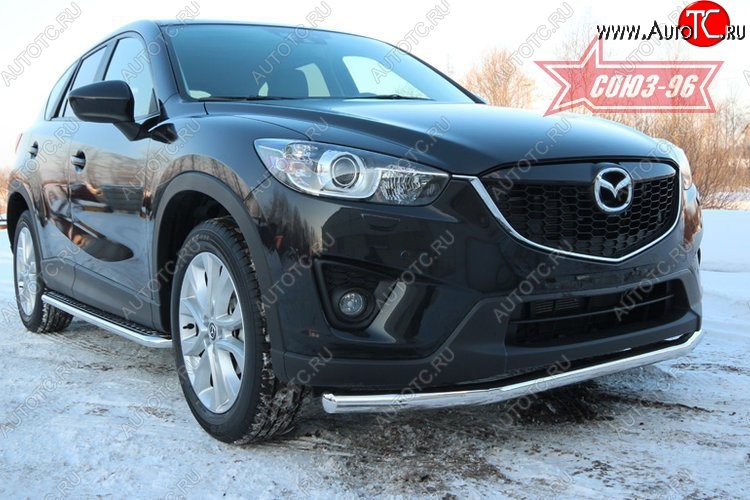 16 424 р. Защита переднего бампера одинарная Souz-96 (d60) Mazda CX-5 KE рестайлинг (2015-2017)  с доставкой в г. Керчь