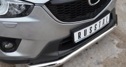 15 349 р. Одинарная защита переднего бампера диаметром 63 мм SLITKOFF  Mazda CX-5  KE (2011-2017) дорестайлинг, рестайлинг  с доставкой в г. Керчь. Увеличить фотографию 2