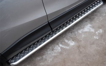Широкая защита порогов с трубой диаметром 42 мм SLITKOFF v3 Mazda CX-5  KE (2011-2017) дорестайлинг, рестайлинг