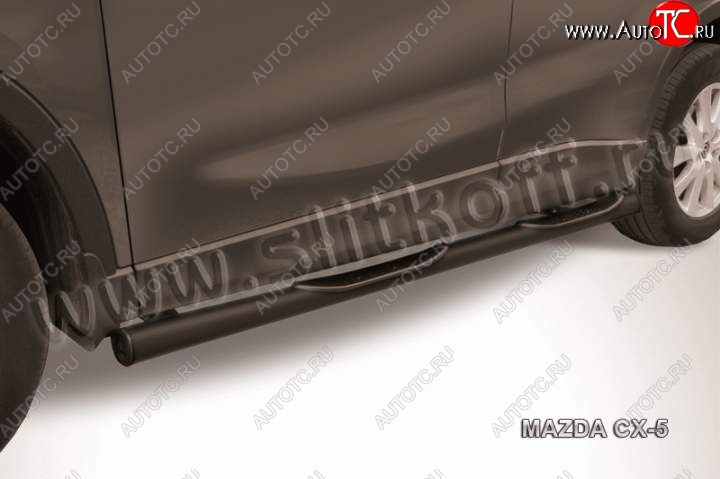 13 549 р. Защита порогов Slitkoff Mazda CX-5 KE рестайлинг (2015-2017) (Цвет: серебристый)  с доставкой в г. Керчь