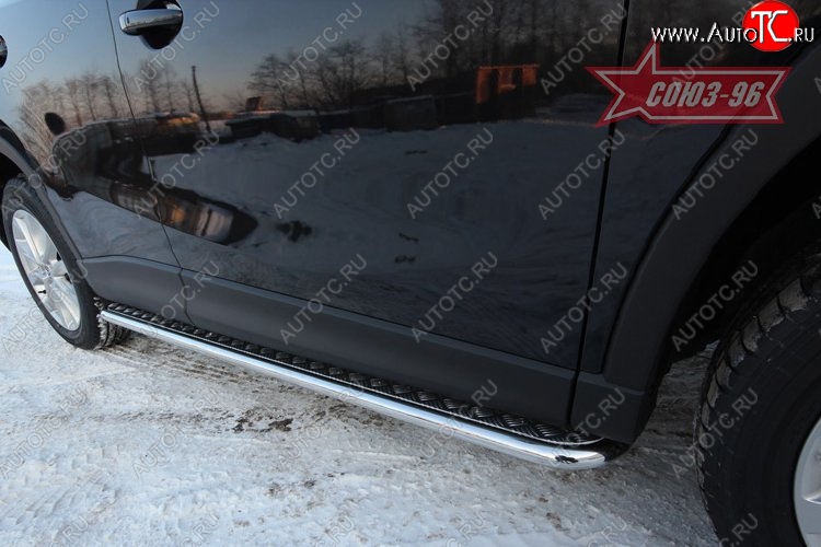 1 052 р. Защита порогов с листом Souz-96 (d42). Mazda CX-5 KE рестайлинг (2015-2017)  с доставкой в г. Керчь