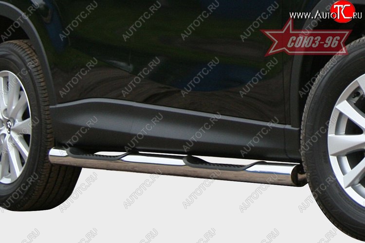 24 434 р. Защита порогов с проступью Souz-96 (d76) Mazda CX-5 KE рестайлинг (2015-2017)  с доставкой в г. Керчь