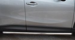 70 999 р. Защита порогов из круглой трубы диаметром 63 мм Russtal Mazda CX-5 KE рестайлинг (2015-2017) (Защита порогов с со скосами на торцах (вариант 1))  с доставкой в г. Керчь. Увеличить фотографию 5