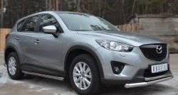 70 999 р. Защита порогов из круглой трубы диаметром 63 мм Russtal Mazda CX-5 KE рестайлинг (2015-2017) (Защита порогов с со скосами на торцах (вариант 1))  с доставкой в г. Керчь. Увеличить фотографию 8