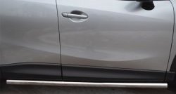 70 999 р. Защита порогов из круглой трубы диаметром 63 мм Russtal Mazda CX-5 KE рестайлинг (2015-2017) (Защита порогов с со скосами на торцах (вариант 1))  с доставкой в г. Керчь. Увеличить фотографию 9