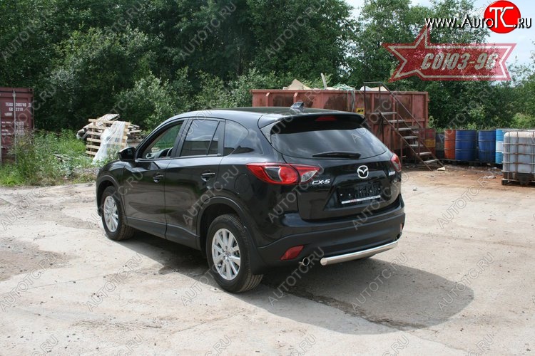 18 359 р. Защита заднего бампера из овальной трубы Souz-96 (d75x42) Mazda CX-5 KE дорестайлинг (2011-2014)  с доставкой в г. Керчь