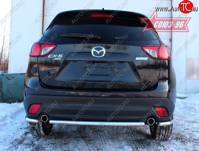 13 409 р. Защита заднего бампера из боковых уголков Souz-96 (d42) Mazda CX-5 KE дорестайлинг (2011-2014)  с доставкой в г. Керчь