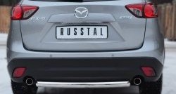 12 949 р. Одинарная защита заднего бампера из трубы диаметром 63 мм SLITKOFF  Mazda CX-5  KE (2011-2017) дорестайлинг, рестайлинг  с доставкой в г. Керчь. Увеличить фотографию 2
