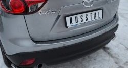 14 549 р. Защита заднего бампера (Ø63 мм уголки, нержавейка) SLITKOFF Mazda CX-5 KE дорестайлинг (2011-2014)  с доставкой в г. Керчь. Увеличить фотографию 2