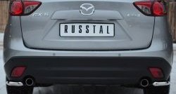 Защита заднего бампера (Ø63 мм уголки, нержавейка) SLITKOFF Mazda CX-5  KE (2011-2017) дорестайлинг, рестайлинг