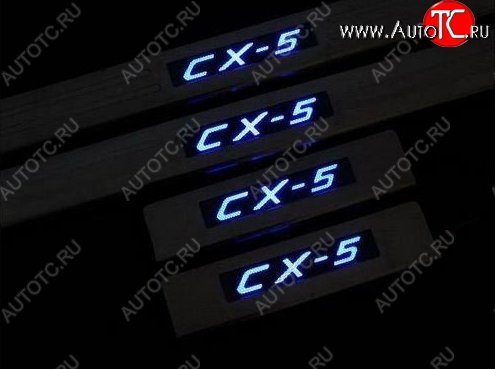 4 299 р. Накладки на порожки автомобиля СТ Mazda CX-5 KE рестайлинг (2015-2017)  с доставкой в г. Керчь