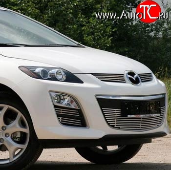5 849 р. Декоративная вставка воздухозаборника Novline (d10 мм) Mazda CX-7 ER рестайлинг (2010-2012)  с доставкой в г. Керчь