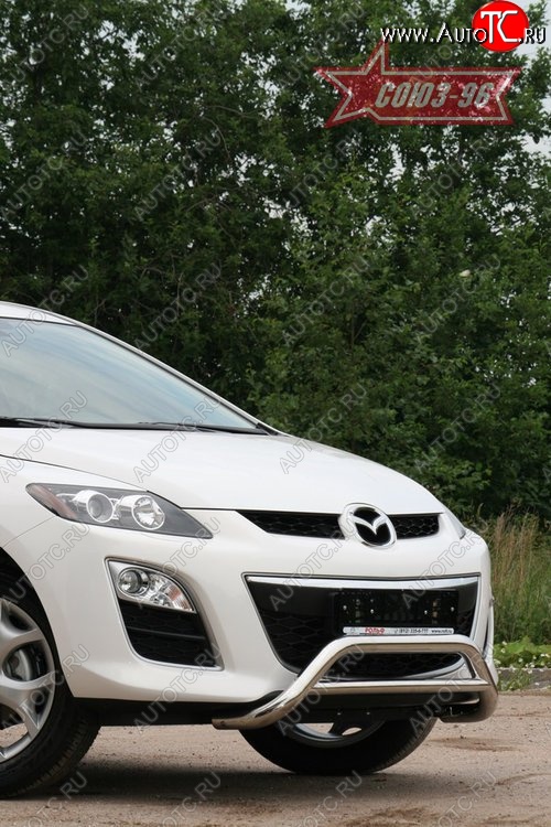 14 039 р. Защита переднего бампера Souz-96 (d60) Mazda CX-7 ER рестайлинг (2010-2012)  с доставкой в г. Керчь