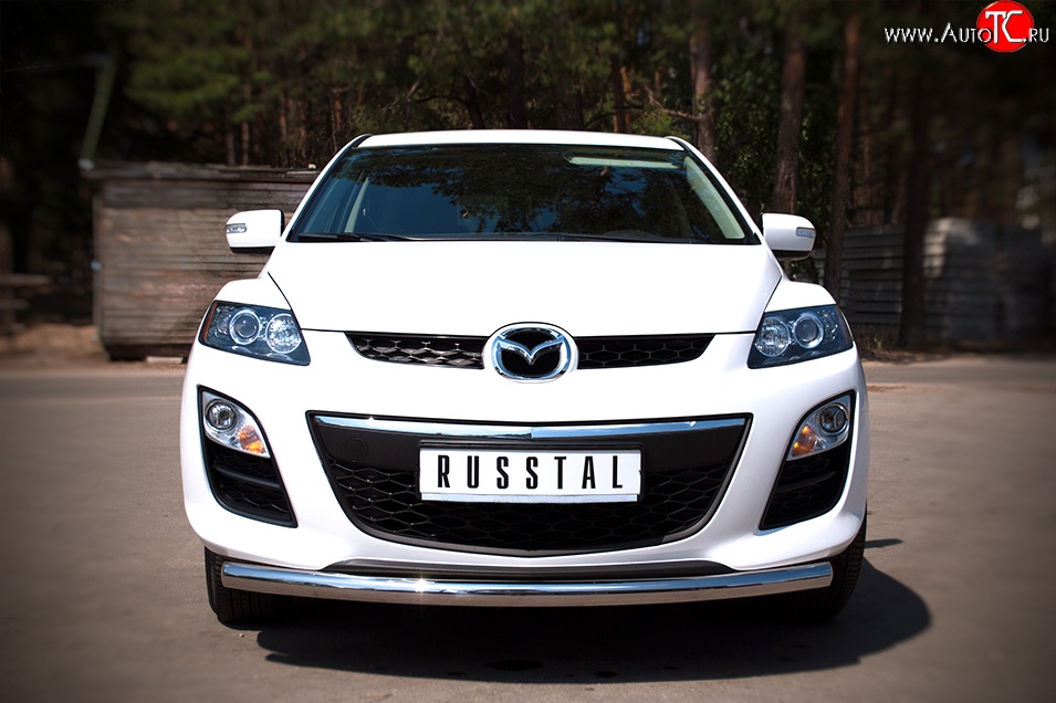 15 999 р. Одинарная защита переднего бампера диаметром 63 мм SLITKOFF  Mazda CX-7  ER (2010-2012) рестайлинг  с доставкой в г. Керчь