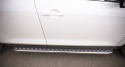 Порожки для ног (Ø42) SLITKOFF Mazda CX-7 ER рестайлинг (2010-2012) (лист - алюминий, профиль - нержавейка)