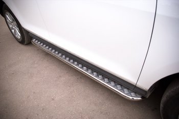 22 999 р. Широкая защита порогов с трубой диаметром 42 мм SLITKOFF v2 Mazda CX-7 ER рестайлинг (2010-2012)  с доставкой в г. Керчь. Увеличить фотографию 2