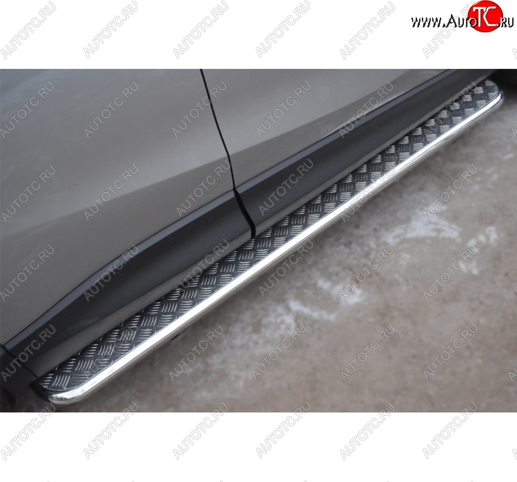 22 999 р. Широкая защита порогов с трубой диаметром 42 мм SLITKOFF v2 Mazda CX-7 ER рестайлинг (2010-2012)  с доставкой в г. Керчь