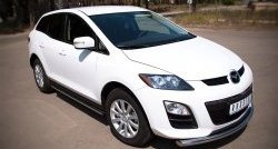 70 999 р. Защита порогов из круглой трубы диаметром 63 мм Russtal Mazda CX-7 ER рестайлинг (2010-2012) (Защита порогов с со скосами на торцах (вариант 1))  с доставкой в г. Керчь. Увеличить фотографию 6