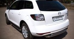 17 999 р. Защита заднего бампера (Ø63 и 42 мм, нержавейка) SLITKOFF Mazda CX-7 ER рестайлинг (2010-2012)  с доставкой в г. Керчь. Увеличить фотографию 4