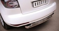 18 699 р. Защита заднего бампера (Ø76 и 42 мм, нержавейка) SLITKOFF  Mazda CX-7  ER (2010-2012) рестайлинг  с доставкой в г. Керчь. Увеличить фотографию 2