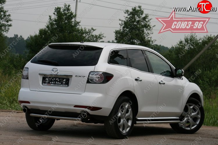 9 314 р. Защита заднего бампера Souz-96 (d60) Mazda CX-7 ER рестайлинг (2010-2012)  с доставкой в г. Керчь