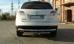 Двойная защита заднего бампера d63.5 мм Металл Дизайн Mazda CX-9  TB (2007-2009) дорестайлинг (полированная нержавейка)