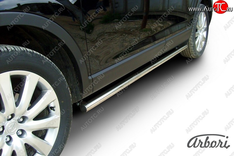 11 609 р. Защита штатных порогов Arbori (нержавейка, d57 mm). Mazda CX-9 TB дорестайлинг (2007-2009)  с доставкой в г. Керчь
