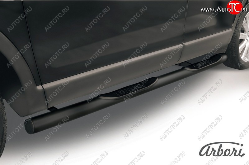 9 989 р. Защита штатных порогов Arbori (с проступью, черная, d76 mm). Mazda CX-9 TB дорестайлинг (2007-2009)  с доставкой в г. Керчь