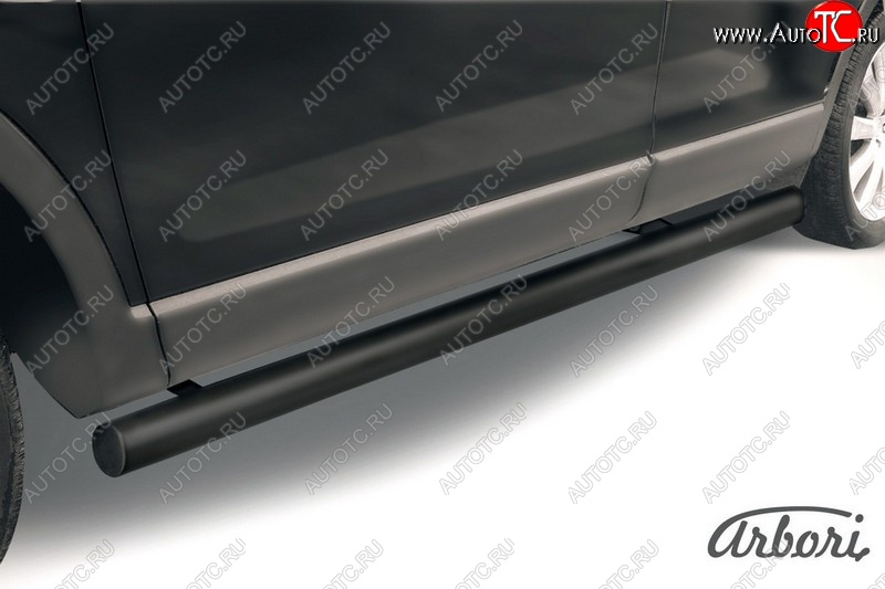 6 569 р. Защита штатных порогов Arbori (черная, d76 mm). Mazda CX-9 TB дорестайлинг (2007-2009)  с доставкой в г. Керчь