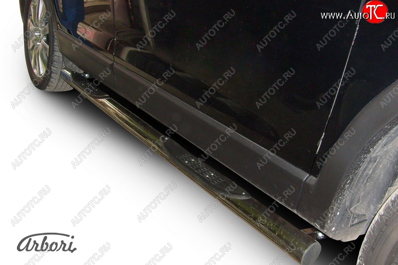 14 579 р. Защита штатных порогов Arbori (с проступью, нержавейка, d76 mm). Mazda CX-9 TB дорестайлинг (2007-2009)  с доставкой в г. Керчь