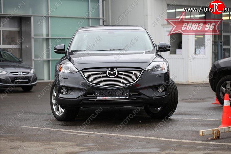 8 504 р. Декоративный элемент решетки радиатора Souz-96 (d10) Mazda CX-9 TB дорестайлинг (2007-2009)  с доставкой в г. Керчь